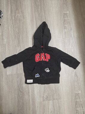 GAP Black Hoodie with Red Logo and Mickey Patch